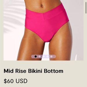 Pepper hot pink high waist bikini bottom in flora